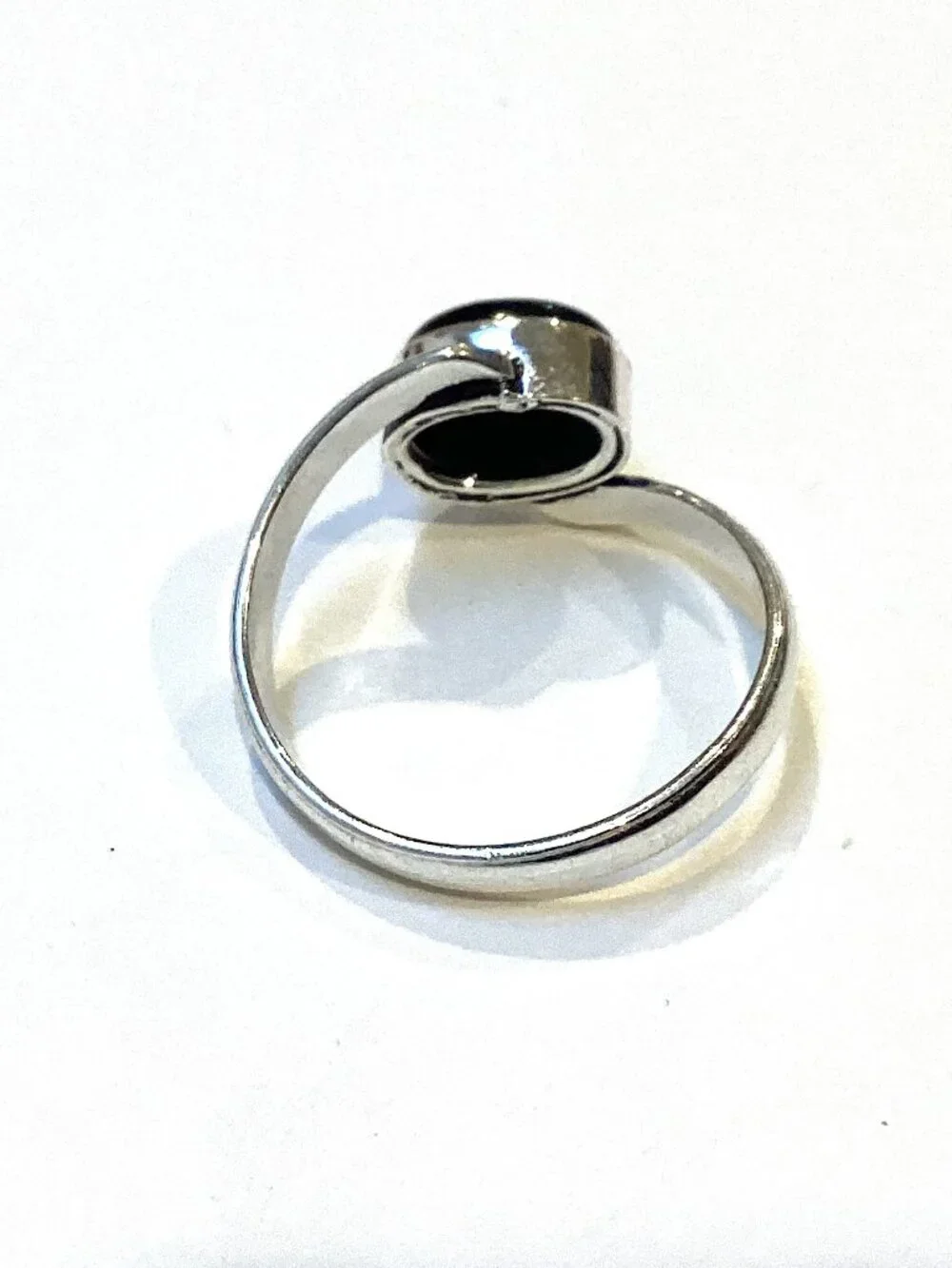 Size 6 Black Ring, 925 Sterling with Onyx Stone, Small Ring Womens Boho